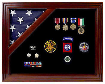 American Corner flag and medal display case, Fit 3 x 5 Flag The American Flag shadow box is designed to hold a 3’ X 5’ flag, Army flag display frames, Navy flag display frame 