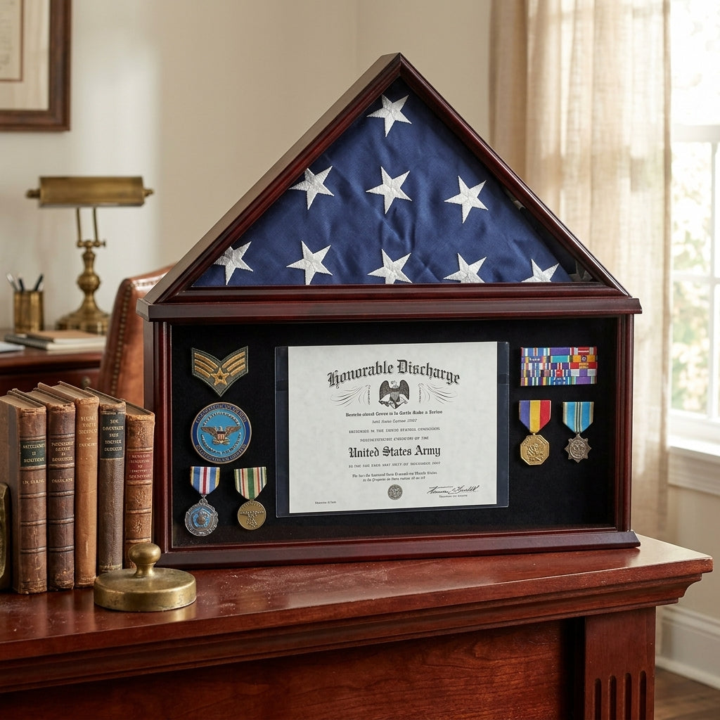 Funeral Flag Display Case, Military Shadow Box, Burial Flag Display Case, American Flag Display Case, Veteran Flag Display Case, Military Memorial Display Case, Funeral Flag Storage Case, Military Keepsake Shadow Box, Veteran Memorial Flag Case, Folded Flag Display Case, Military Funeral Flag Case, Flag and Medal Shadow Box, Military Memorabilia Display Case, Memorial Flag Display Box, Solid Wood Flag Display Case, Military Award Display Case, Veteran Keepsake Display, USA-Made Flag Display Case