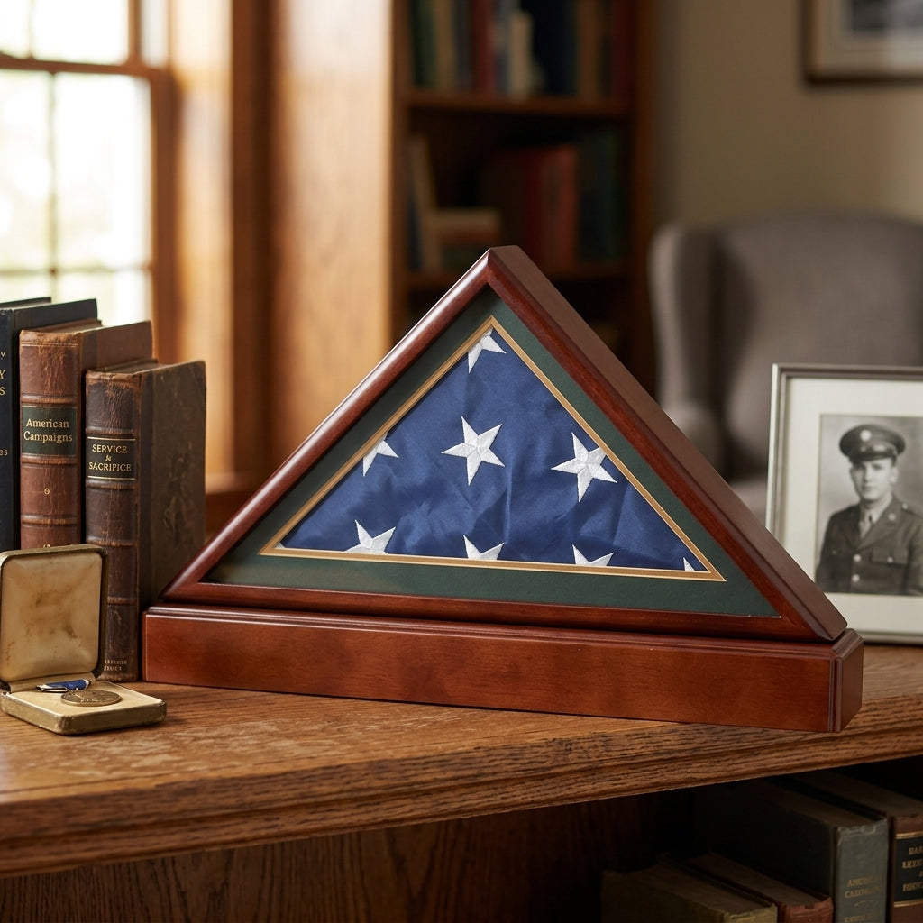 Burial Military Shadow Box with Pedestal Stand, Funeral Military Shadow Box, Military Shadow Box with Army Green Mat, Military Memorial Shadow Box, Veteran Shadow Box Display Case, Army Shadow Box Display, Military Keepsake Shadow Box, Memorial Display Case with Pedestal, Military Award Shadow Box, Funeral Flag and Medal Shadow Box, Veteran Memorial Display Case, Fallen Soldier Tribute Shadow Box, Military Funeral Display Case, Army Veteran Keepsake Box, Military Legacy Shadow Box