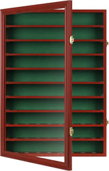 Flag Connections 80 Novelty/Souvenir Golf Ball Display Case Holder Cabinet, (Mahogany Finish)