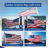 Sturdy American Flag 4x6 Ft Outdoor Heavy Duty, Made in USA American Flags, Non Fading American Flags for Outside 4x6, Embroidered American Flag, America Flags Best High Wind all Weather US Flag, Indestructible America Flag and Embroidered Stars, Sturdy American Flag 4x6 Ft Outdoor Heavy Duty, American Flags, The Military Gift Store, Folded American Flags