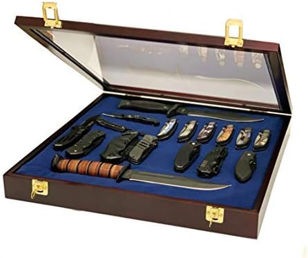 Knife Display Case Wall Shadow Box for Hunting Pocket Swiss Army Knives Display, Poket knife display case 