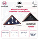 Memorial Flag Case - Burial Flag Box, Military Flag Case, , The Military Gift Store, Casket Flag Display Cases