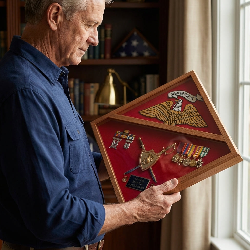 Marine Corps Flag Display Case, USMC Flag Display Case, Marine Flag Case, Military Flag Display Case Marine Corps, Flag Case for Marine Corps Flag, Marine Flag and Medal Display Case, USMC Shadow Box Flag Display, Marine Corps Flag and Certificate Case, Flag and Awards Display Case Marine, Marine Keepsake Shadow Box, US Marine Corps Flag Case, Veteran Marine Flag Display Case, Marine Corps Memorial Flag Case, Military Burial Flag Case USMC, Marine Retirement Flag Display Case