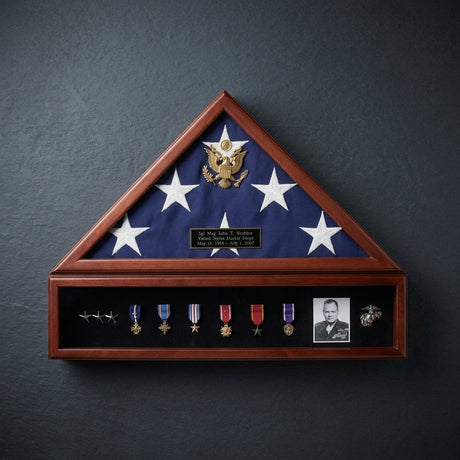 Flag Case for Flag that Cover Casket in Military Funeral, Medal case., , The Military Gift Store, Flag And Pedestal Display Cases