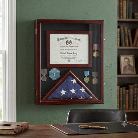 Military Shadow Box 3'X5' Flag Display Case, with Certificate Frame, Military Shadow Box 3'X5' Flag Display Case, with Certificate Frame, The Military Gift Store, Awards Display Cases, Awards Display Frames (62)