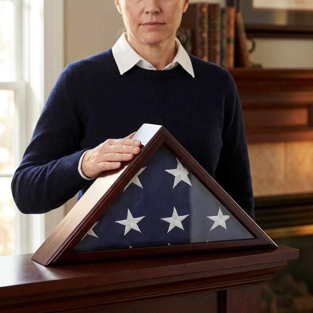 Flag Connections Officers Flag and Display Case, 5 by 9.5-Feet, Cherry, , The Military Gift Store, Army Flag Display Cases (64)