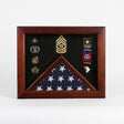 Military Flag medal display case, Mahogany wood for 3x5 flag - Mahogany Material., Military Flag medal display case, Mahogany wood for 3x5 flag., The Military Gift Store, Rectangular case