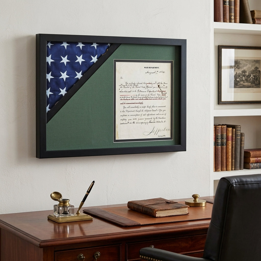 Shadow box for American flag, Fit for 3x5 flag, , The Military Gift Store, Shadow box for american flag