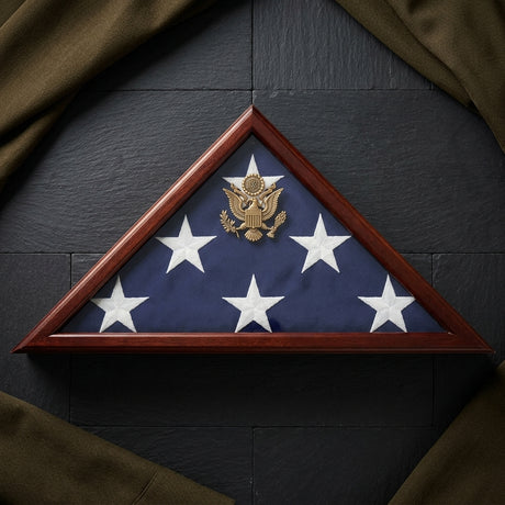 Flag Connections Flag case profile with a built-in urn compartment, , The Military Gift Store, Flag Case, Burial Flag Shadow Case, Flag display