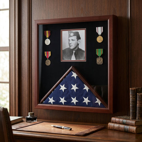 Photo Flag and Medal Display Case, Flag and Photo Frame, , The Military Gift Store, Photo Flag and Medal Display Case