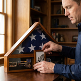 Military Veteran Flag and Medal Display Case - Shadow Box, 5' x 9 1/2' casket flag, Military Veteran Flag and Medal Display Case - Shadow Box, The Military Gift Store, American Flag Frames (43)