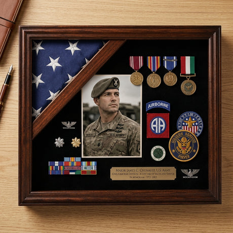 Retirement flag medal display frame, Military Retirement gift, , The Military Gift Store, Flag Medals Display Case