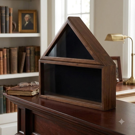 Military Shadow Box, Solid Wood with Tempered Glass Front – Cherry Finish, Military Shadow Box, Solid Wood with Tempered Glass Front, The Military Gift Store, Mountain flag case
