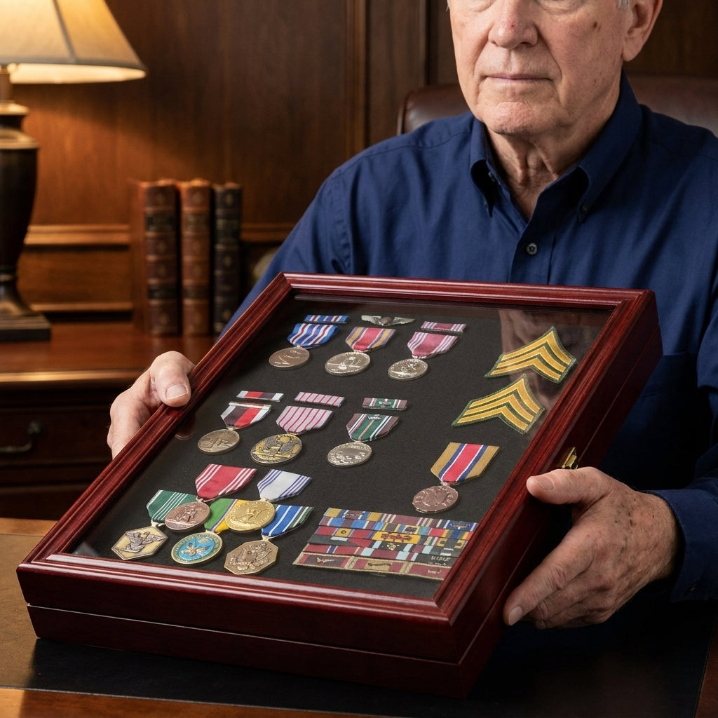 Military Medal Display Case, Military Display Cabinet, Military Shadow Box, Military Memorabilia Display Case, Medal Display Cabinet, Wall Display Case, Military Awards Display Case, Military Pin Display Case, Military Patch Display Case, Military Badge Display Case, Veteran Medal Display Case, Military Keepsake Display, Military Insignia Display Case, Military Collection Display Cabinet, Wall-Mounted Medal Display, Glass Display Cabinet for Medals, Military Award Display Frame