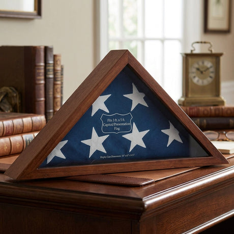 Capitol Flag Case for 3' by 5' Burial/Presentation Flag, Dark Walnut, , The Military Gift Store, Burial Flag Case (42)