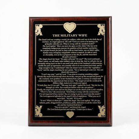 Military Wife Engraved Plate Plaque, , The Military Gift Store, Air Force flag display cases, Air force Retirement Shadow Boxes (61)