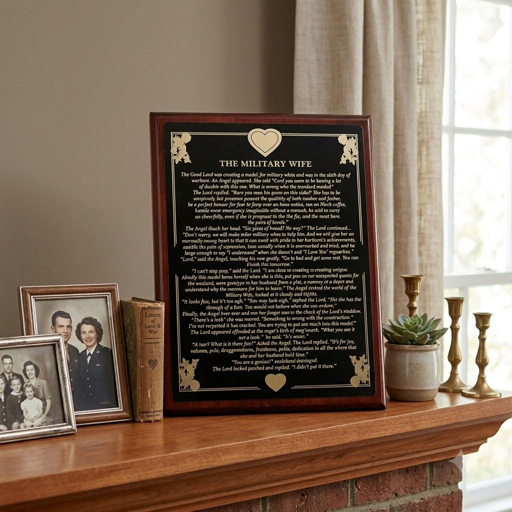 Military Wife Engraved Plate Plaque, , The Military Gift Store, Air Force flag display cases, Air force Retirement Shadow Boxes (61)