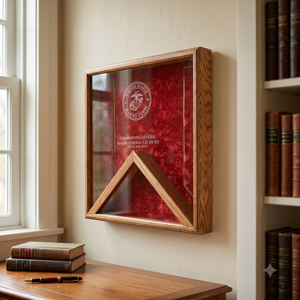 Semper fi Flag Display Case, Semper fidelis flag display cases, , The Military Gift Store, Burial Flag Cases