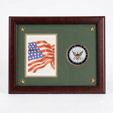 Navy Medallion Frame, Navy Photo and Medallion Frame, wood frame., , The Military Gift Store, American Flags- High Quality American Discounted Flags (2)