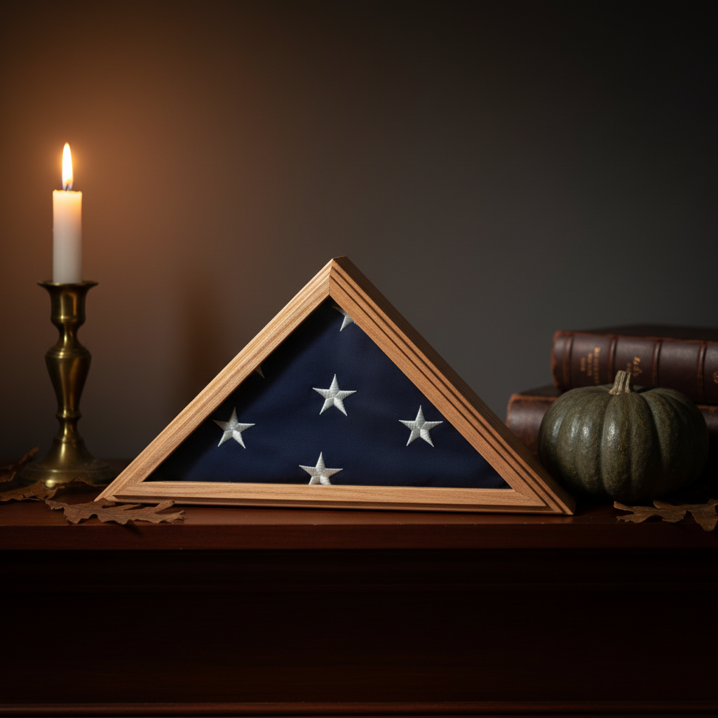 Navy flag display case 3x5 oak, 3ft x 5ft Navy flag display case, oak Navy flag case for 3x5 flag, military Navy flag display case wood, US Navy flag case oak finish, Navy memorial flag display case 3x5, oak Navy flag case with glass front, wall mount Navy flag display case 3x5, triangular Navy flag display case oak, Navy flag shadow box with certificate holder, Navy flag case with pedestal base oak