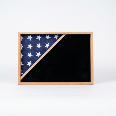 Shadow box for 5x9.5 flag, Oak, , The Military Gift Store, Flag Display Cases For 3'X5' Flag