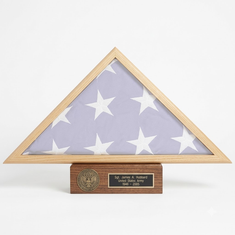 Oak Pedestal For Flag Case, , The Military Gift Store, Flag And Pedestal Display Cases