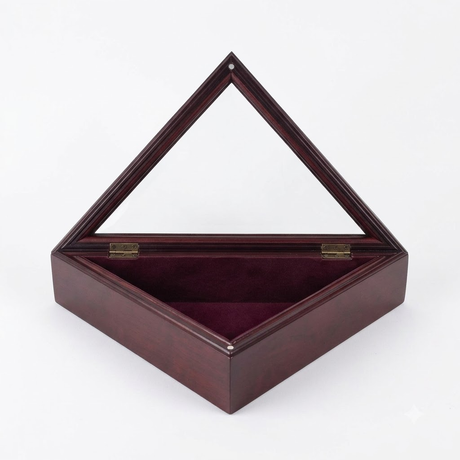 Officers Flag and Display Case, 3 by 5-Feet, Cherry, , The Military Gift Store, Burial Flag Box