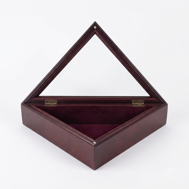Officers Flag and Display Case, 3 by 5-Feet, Cherry, , The Military Gift Store, Burial Flag Box
