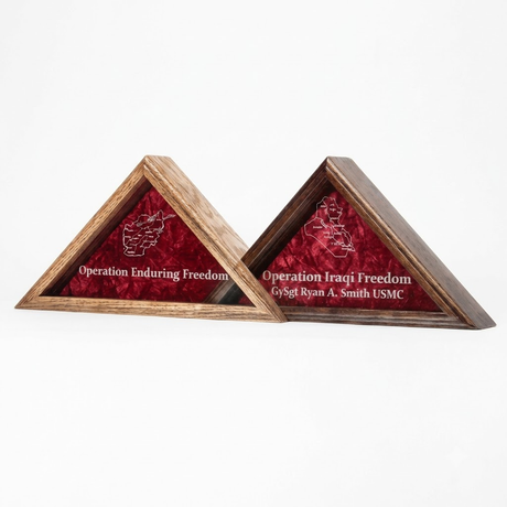 Operation Iraqi Freedom w/map of Iraq, Operation Iraqi Freedom w/map of Iraq Flag Case, The Military Gift Store, Triangle flag display