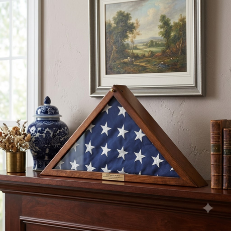 Flag Display Case Veterans with Personalized Brass Plaque, , The Military Gift Store, Flag Display Case