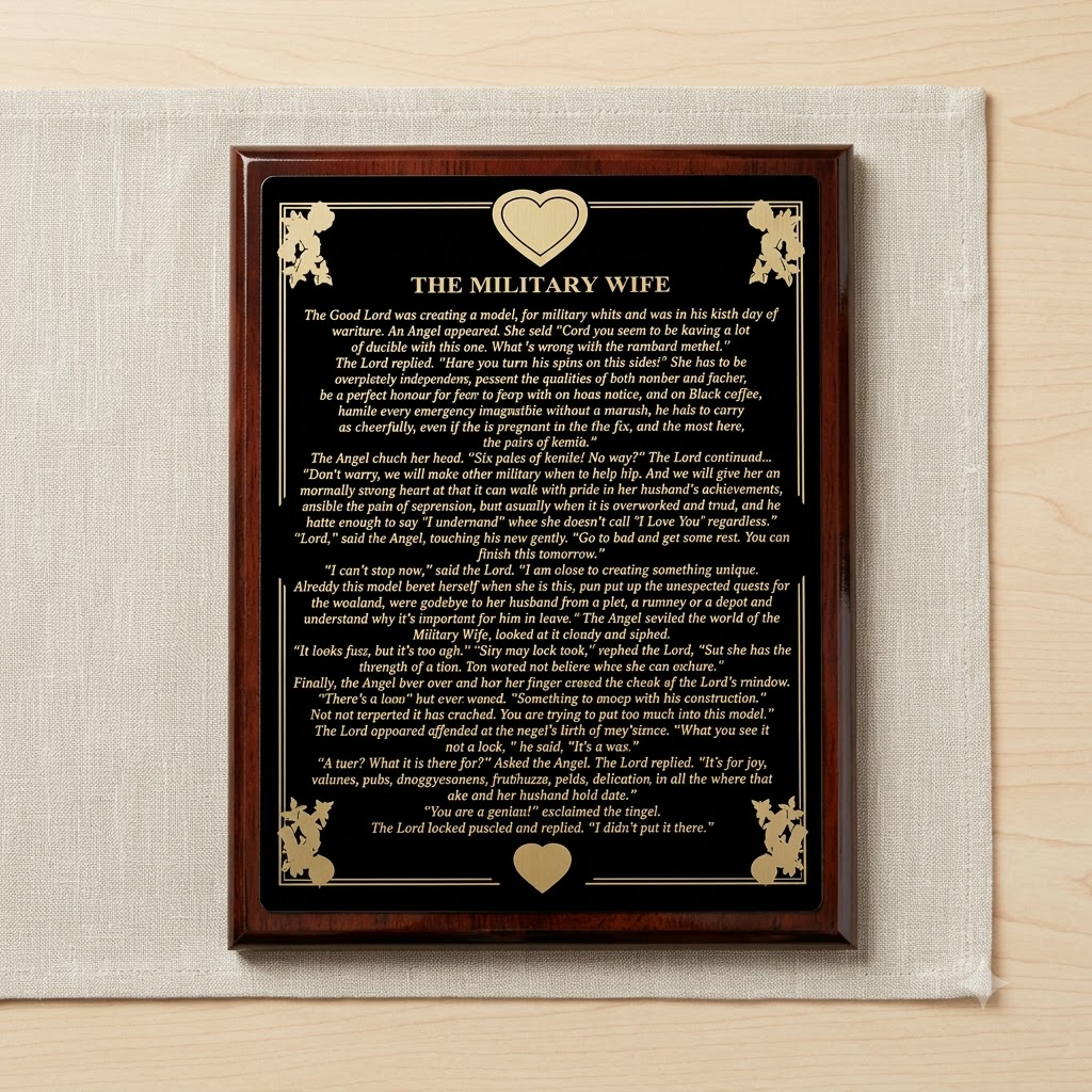Military Wife Engraved Plate Plaque, , The Military Gift Store, Air Force flag display cases, Air force Retirement Shadow Boxes (61)