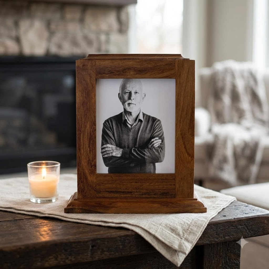 Portrait Urn with Photo Total Size 7"x7"x8", , The Military Gift Store, Army Flag Display Cases (64)