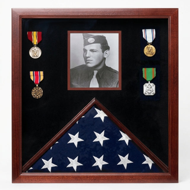 Photo Flag and Medal Display Case, Flag and Photo Frame, , The Military Gift Store, Photo Flag and Medal Display Case