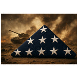 Pre-folded US burial flag, Premium American funeral flag, Veteran memorial folded flag, Authentic 5x9.5 burial flag USA-made, Pre-folded casket flag for veterans, Military funeral tribute flag, High-quality cotton burial flag, Embroidered stars US folded flag, Patriotic pre-folded memorial flag, Ready-to-display American burial flag
