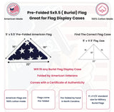 PRE-Folded Premium US Burial Flag, Fully Embroidered, American Military Funeral PRE-Folded Premium Flag, The Military Gift Store, Pre Folded Flag