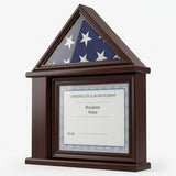 Presentation Flag Display Case 3' x 5', American Flag Display Case with Certificate Holder, Flag and Document Display Frame 3x5, Military Flag Display Case with Certificate, Burial Flag Display Case with Document Holder, 3x5 Flag and Certificate Frame, Folded Flag Display Case with Document, Veteran Flag Display Case Frame, walnut finish flag and certificate display case, glass front flag display frame with document holder, laser engraved flag display case with certificate, solid wood 3x5 flag and document 