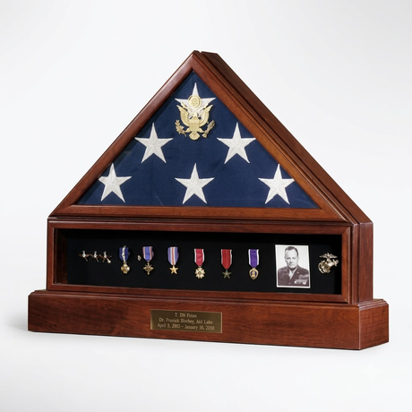 Presidential Pedestal Flag Medal Display - Cherry Material., , The Military Gift Store, Flag Case, Burial Flag Shadow Case, Flag display ->Flag Display Case and Pedestal (24)