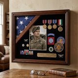 Retirement flag medal display frame, Military Retirement gift, , The Military Gift Store, Flag Medals Display Case