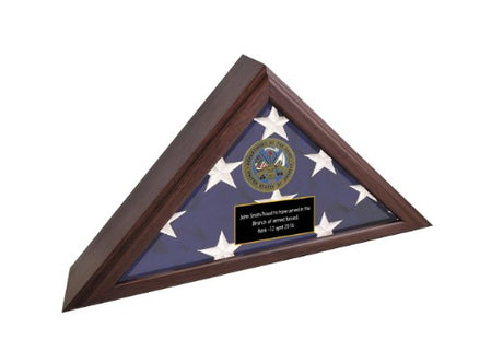 Personalized Army Flag Display Case, Army medallion flag  box American Made  - US Army Retirement Gift, Army Burial Flag Display case, Personalized Army Flag Display Case, Army medallion flag box, The Military Gift Store, Flag Display Case