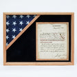 Shadow box for 3' x 5' flag with 8.5 x 11 Document holder, , The Military Gift Store, Flag and Document Display Case