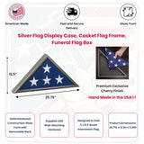 Silver Flag Display Case, Casket Flag Frame, Funeral Flag Box -5'x8', , The Military Gift Store, Army Flag Display Cases (64)