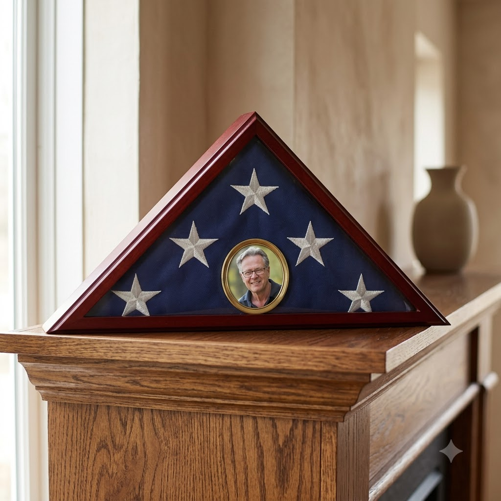 Mini Stick on Picture Frame for Cremation urn, Flag case, Photo Album, , The Military Gift Store, Flag Case