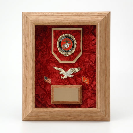 Deluxe Awards Display Case Tribute To Soldiers - Walnut, , The Military Gift Store, Air Force flag display cases, Air force Retirement Shadow Boxes (61)