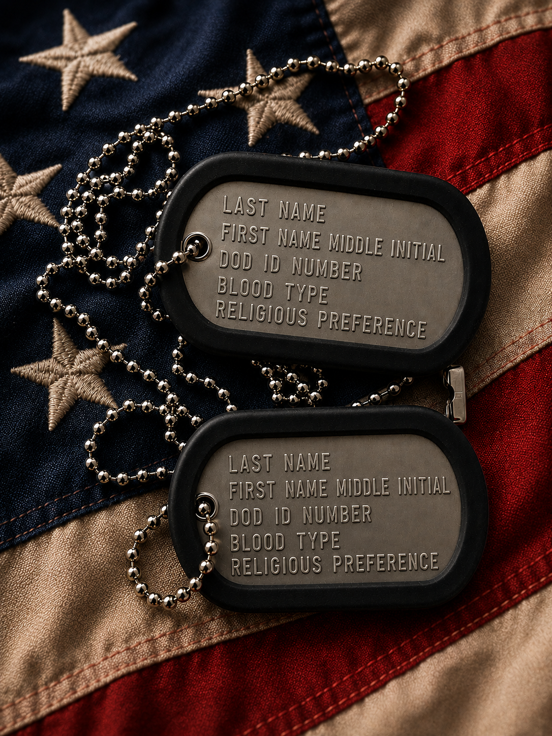Stainless Steel Dog Tags, Custom Engraved ID Tags, Veteran Dog Tags, Personalized Military Necklace, Army Identification Tags, US Military Dog Tags