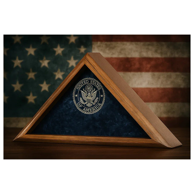 Triangle Flag Box Triangle Flag Case, Triangle Flag Display Case. – The Military Gift Store