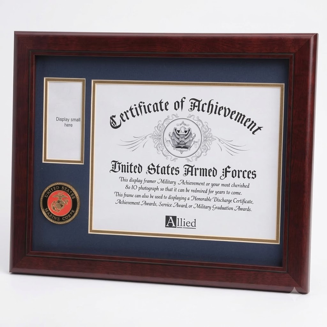 U.S. Marine Corps Medallion Certificate and Medal Frame, , The Military Gift Store, Air Force flag display cases, Air force Retirement Shadow Boxes (61)