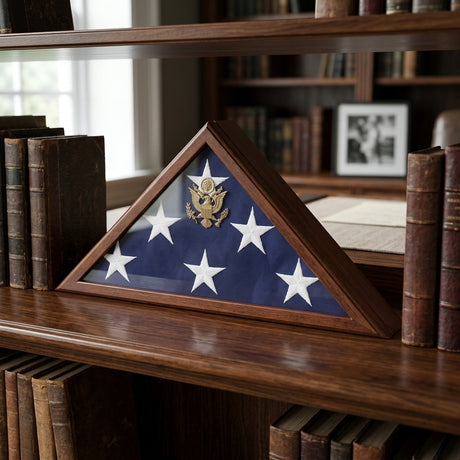 American Flag Display Case, Burial Display case for 5’ x 9 ½’ flag, American Flag Display Case, Burial Display case for flag, The Military Gift Store, Flag And Pedestal Display Cases