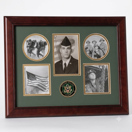 United States Army Medallion 5 Picture Collage Frame with Stars by Flags Connections, United States Army Medallion 5 Picture Collage Frame with Stars, The Military Gift Store, Awards Display Cases, Awards Display Frames (62)