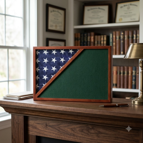 Shadow box for 5x9.5 flag, Cherry Finish, , The Military Gift Store, Flag Display Case For 5'x9.5' Flag